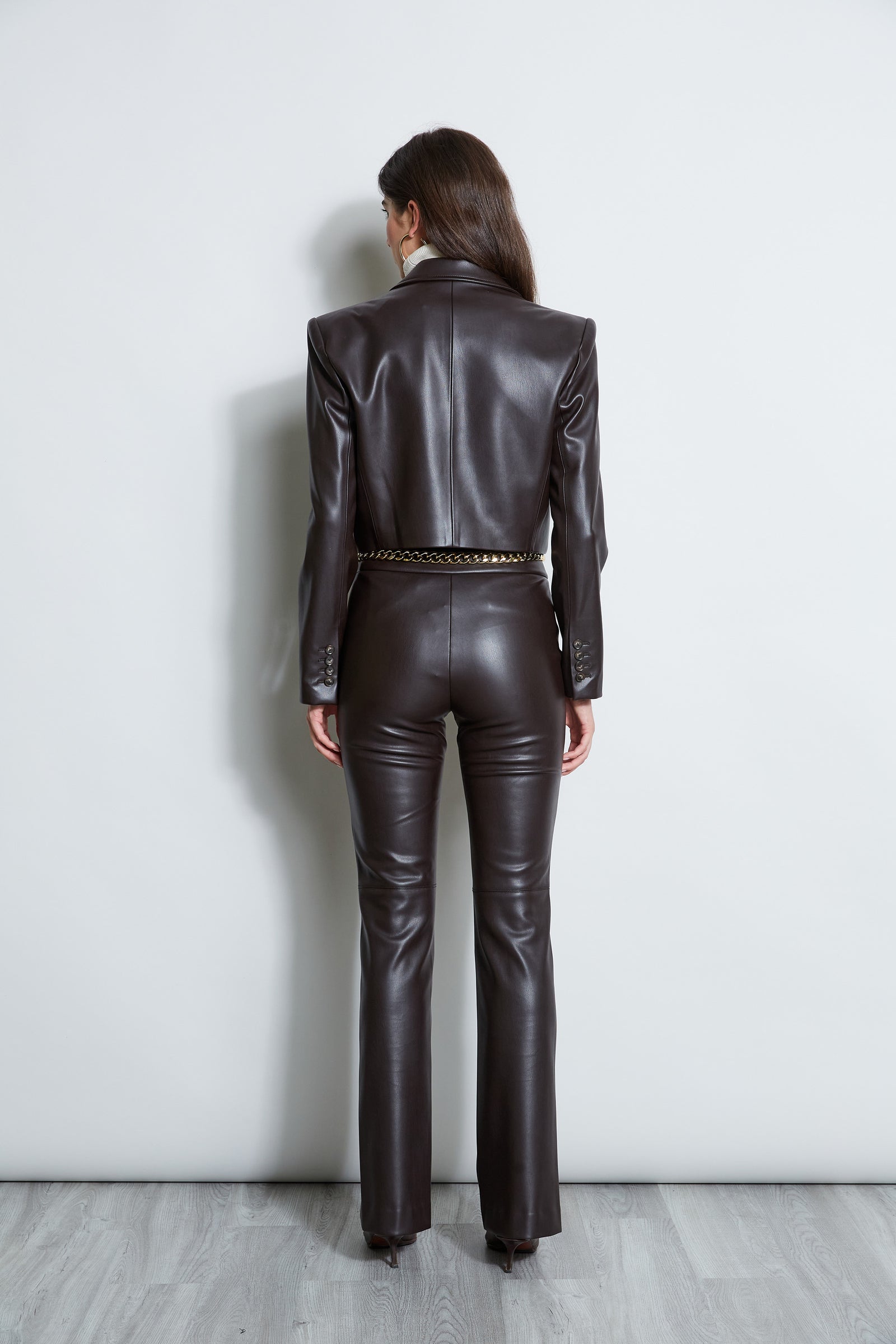 Cropped Vegan Leather Jacket Elie Tahari