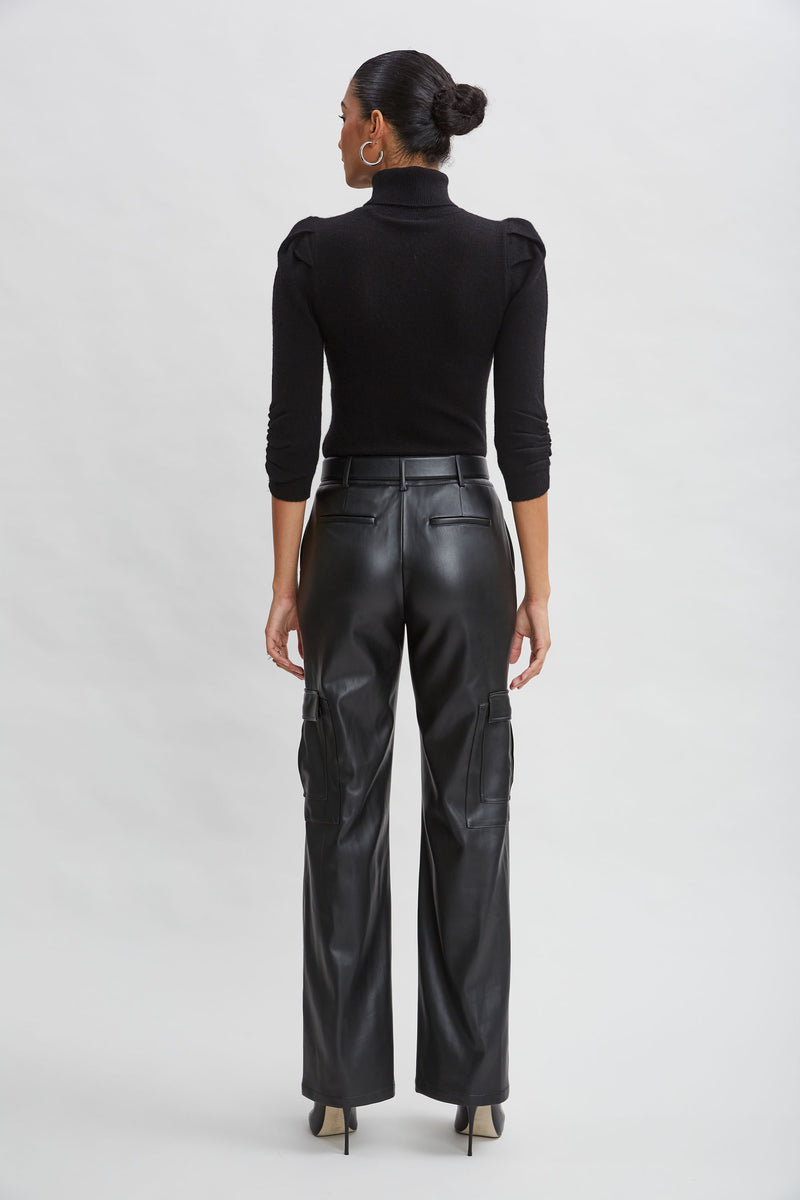 Vegan Leather Cargo Pant