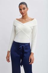 Cross Shoulder Cashmere Merino Sweater