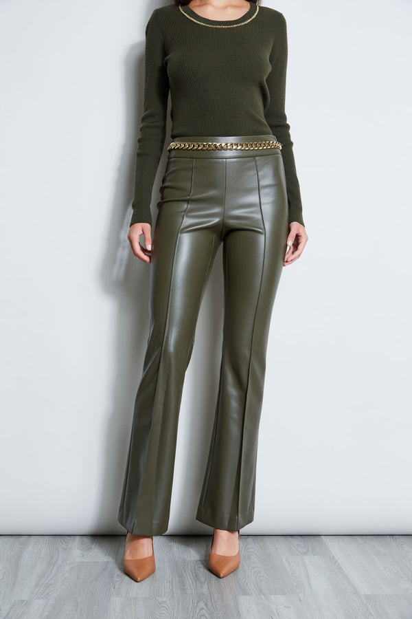 Olive Faux Leather Flare Pants – Swanky Indian Boutique
