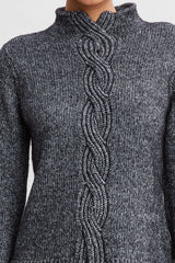 Cable Front Cotton Merino Sweater