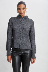 Cable Front Cotton Merino Sweater