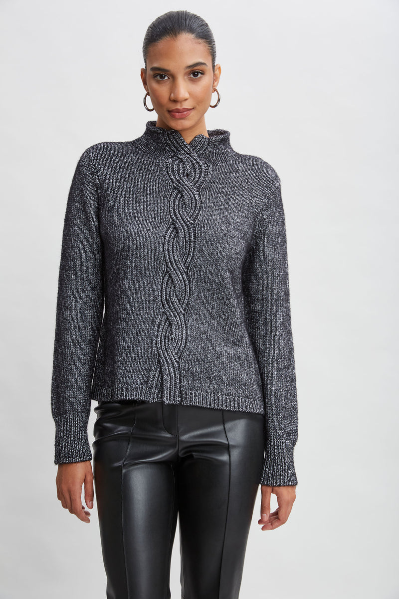 Cable Front Cotton Merino Sweater