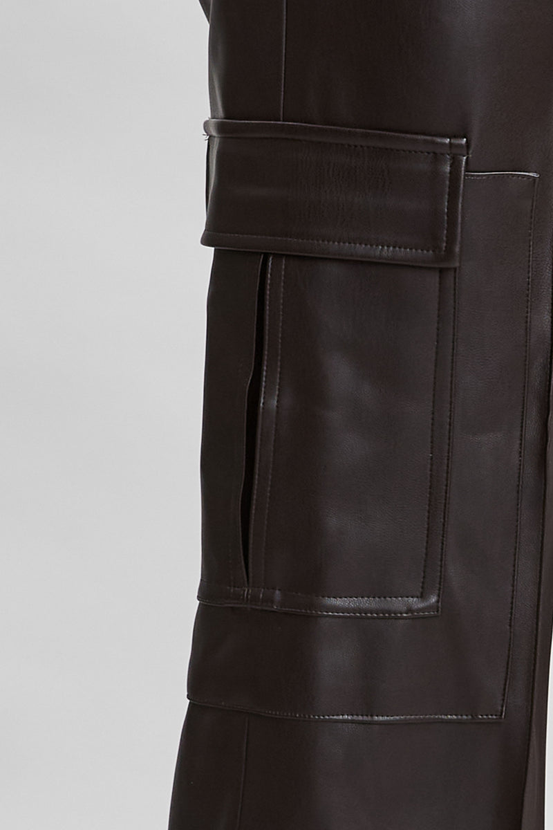 Vegan Leather Cargo Pant