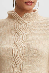 Cable Front Cotton Merino Sweater