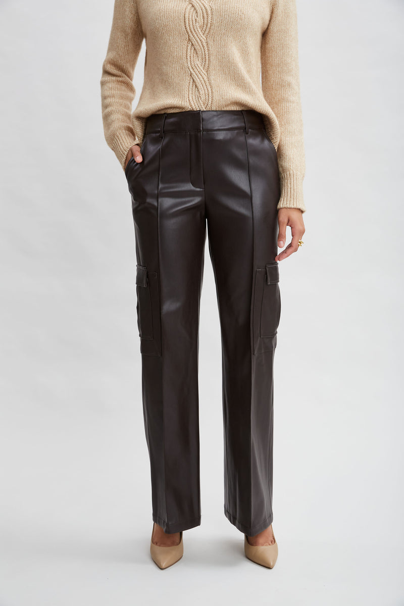 Vegan Leather Cargo Pant