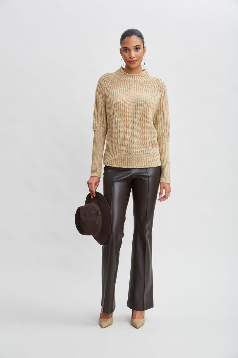 Metallic Mock Neck Sweater