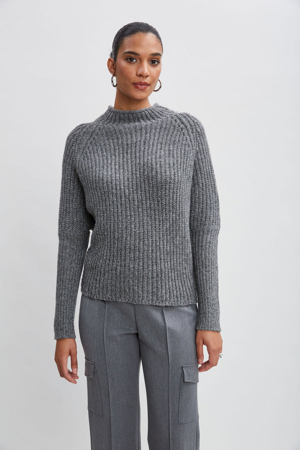 Metallic Mock Neck Sweater Elie Tahari