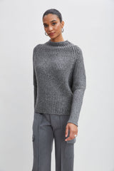 Metallic Mock Neck Sweater