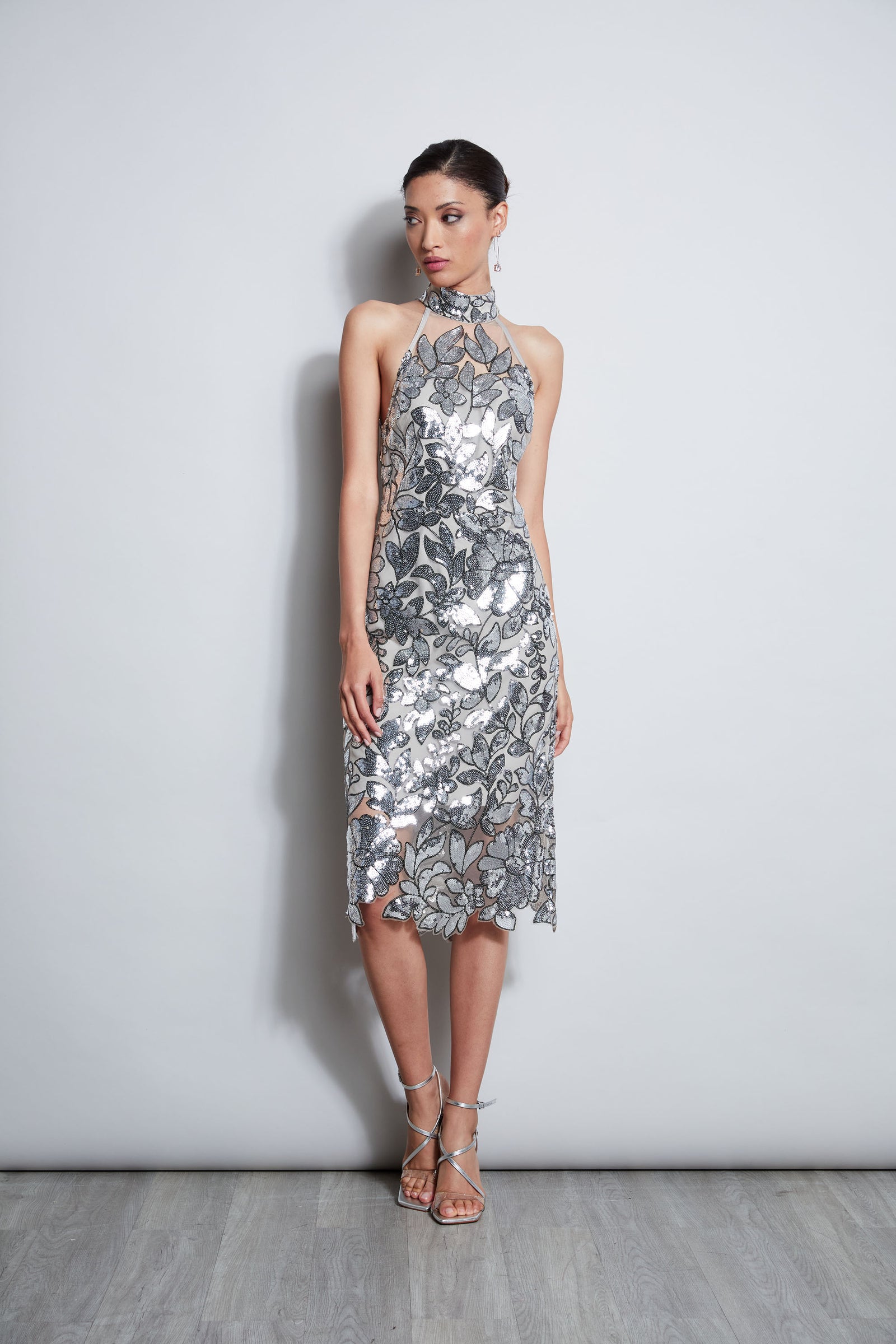 Sequin Floral Halter Dress – Elie Tahari