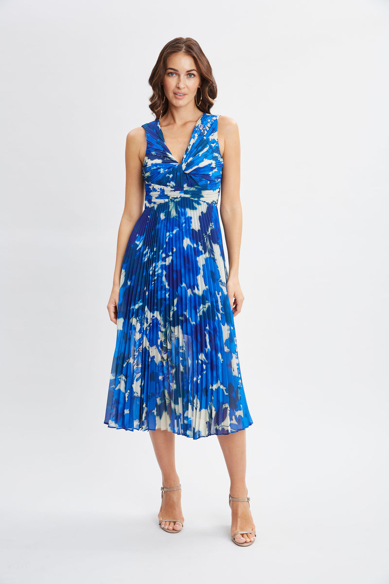 Garden Printed Twist Midi Dress