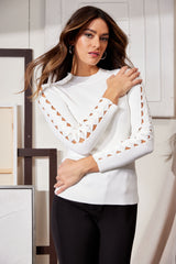 Openwork Sleeve Sweater