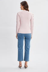 Openwork Sleeve Sweater