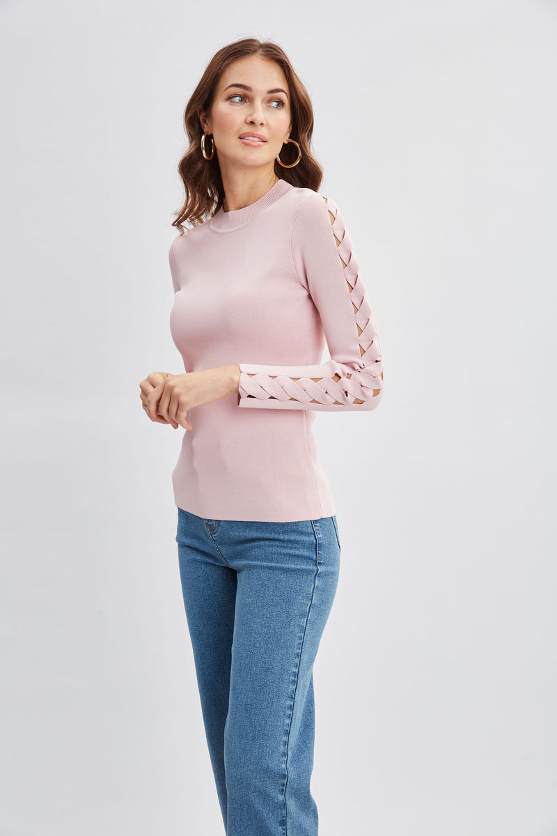 Openwork Sleeve Sweater