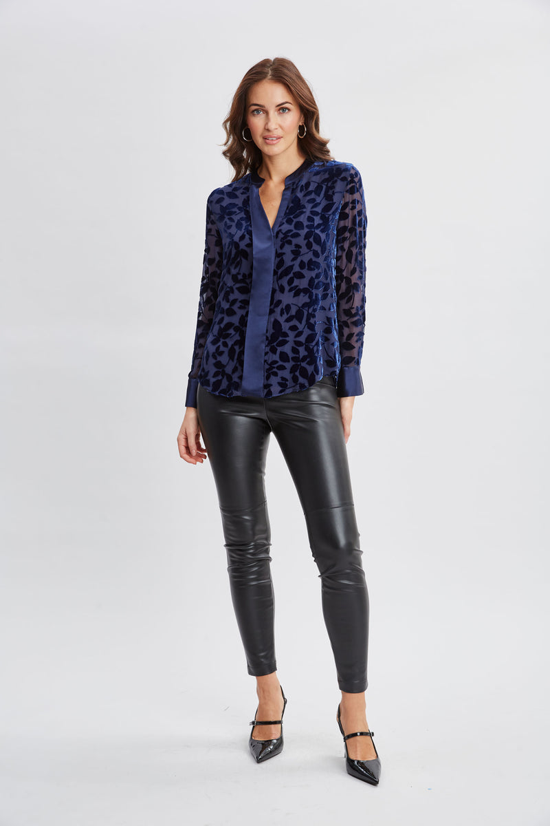 Satin Velvet Burnout Shirt