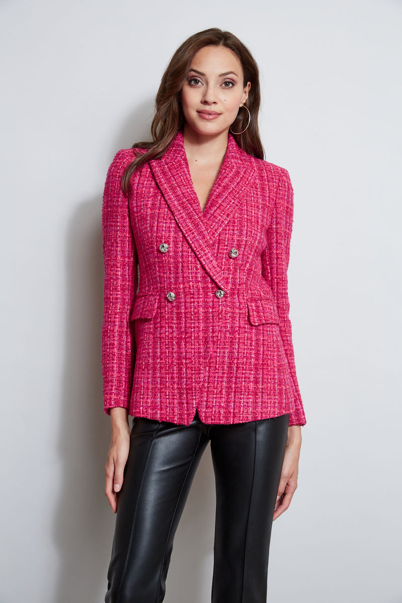 Women's 2 Piece Suit Cotton Pink Single Breasted Blazer & Pant