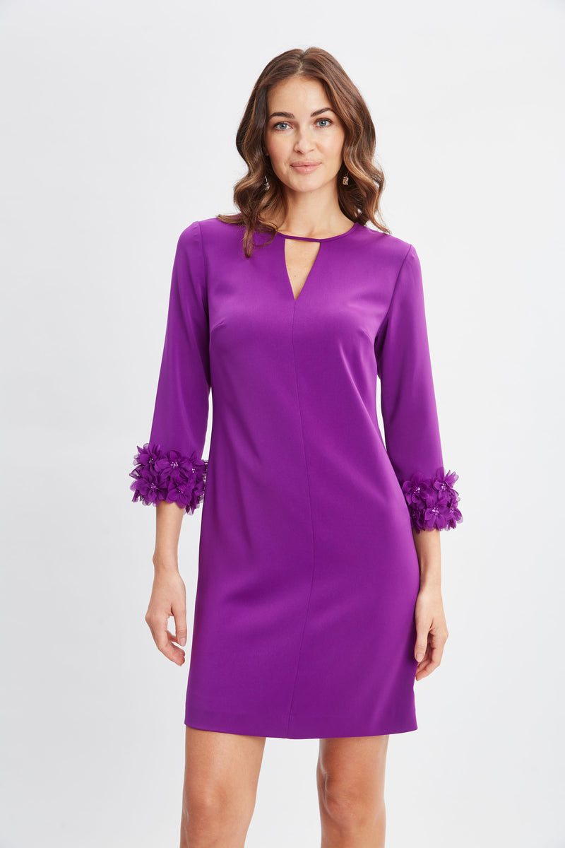 Flower Sleeve Shift Dress