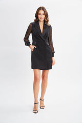 Chiffon Sleeve Blazer Dress