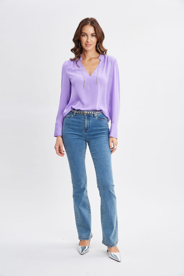 Silk Chain Tassel Shirt