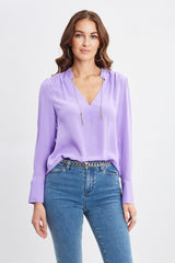 Silk Chain Tassel Shirt