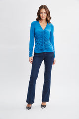 Ruched V-Neck Knit