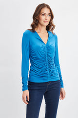 Ruched V-Neck Knit