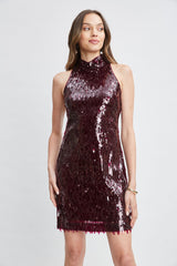 Chandelier Sequin Halter Dress