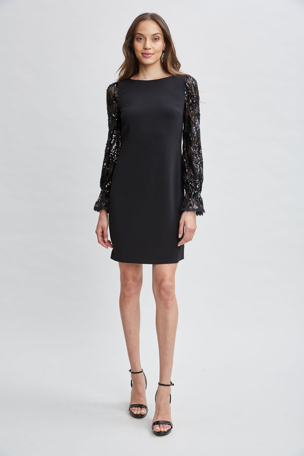 Sequin Sleeve Shift Dress