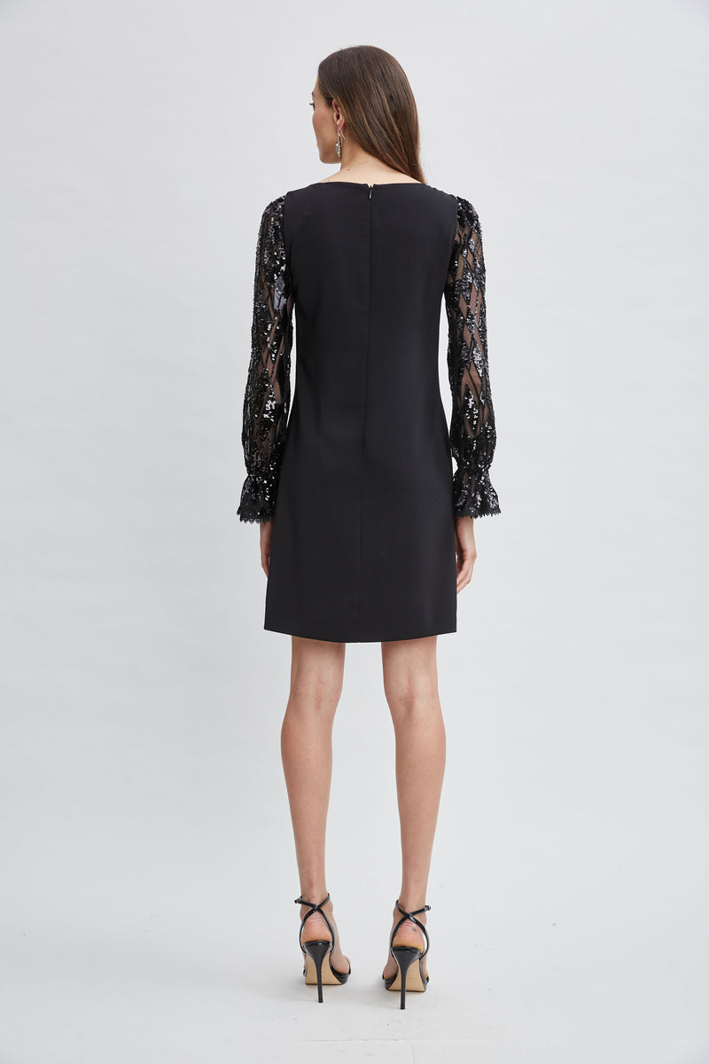 Sequin Sleeve Shift Dress