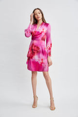 Venetian Glass Mock Wrap Dress