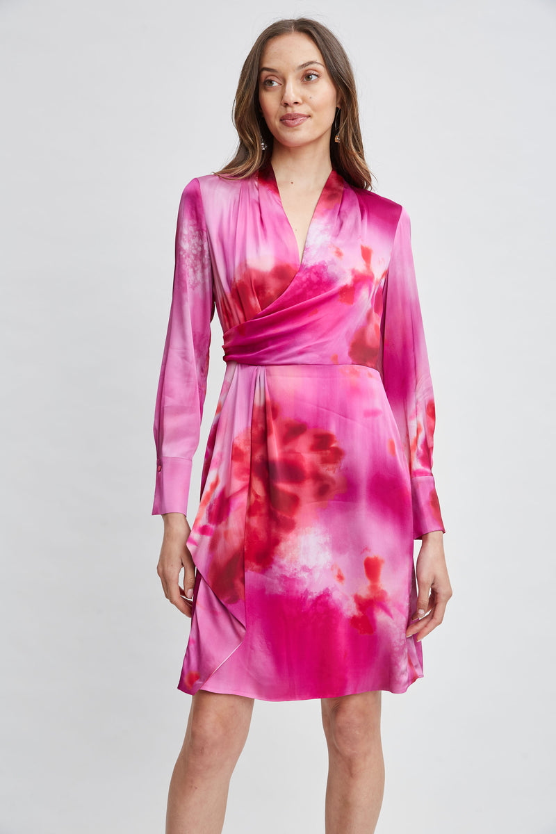 Venetian Glass Mock Wrap Dress