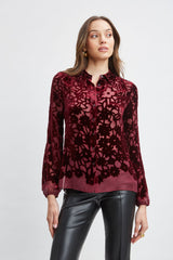 Stencil Burnout Velvet Shirt