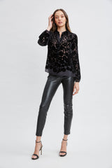 Burnout Silk Velvet Burnout  Shirt