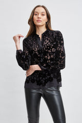 Burnout Silk Velvet Burnout  Shirt