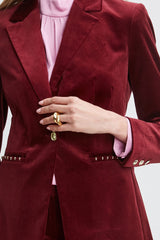 Single Button Velvet Blazer