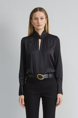 Silk Twist Neck Shirt