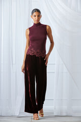 Plisse Velvet Fluid Pant