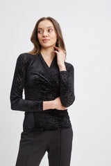 Burnout Velvet Ruched Knit