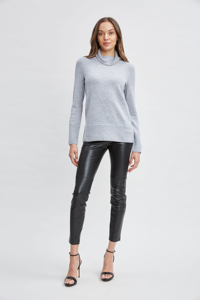 Pearl Turtleneck Cashmere Wool Sweater