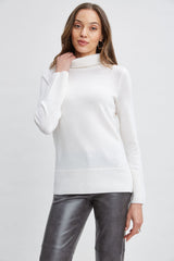 Pearl Turtleneck Cashmere Wool Sweater