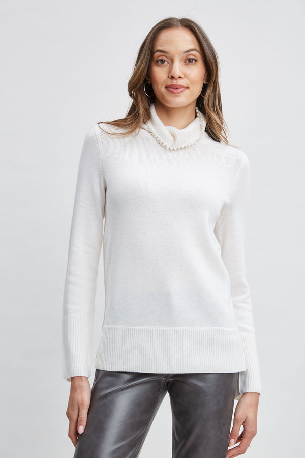 Pearl Turtleneck Cashmere Wool Sweater