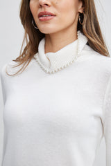 Pearl Turtleneck Cashmere Wool Sweater