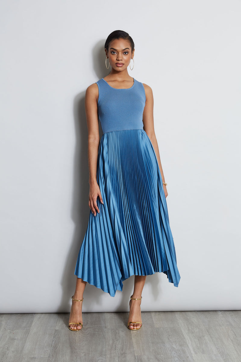 Pleated Midi Dress