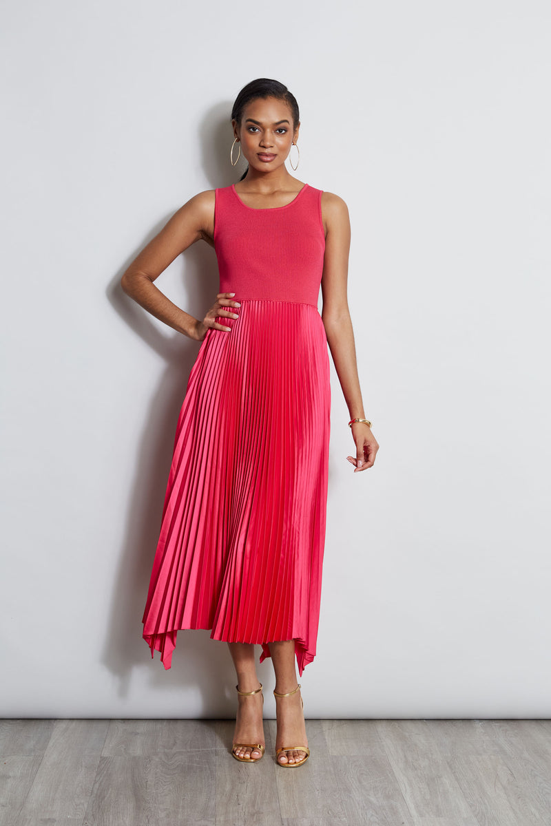 Pleated Midi Dress