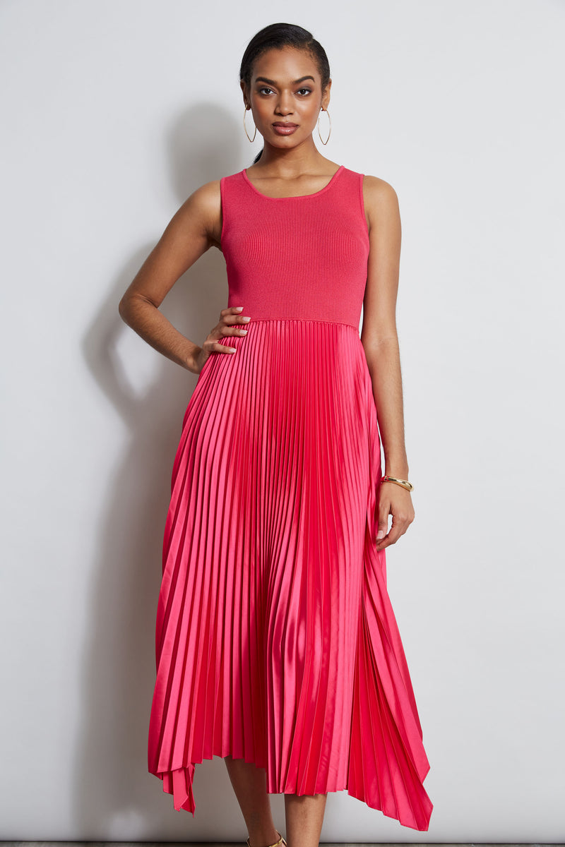 Pleated Midi Dress