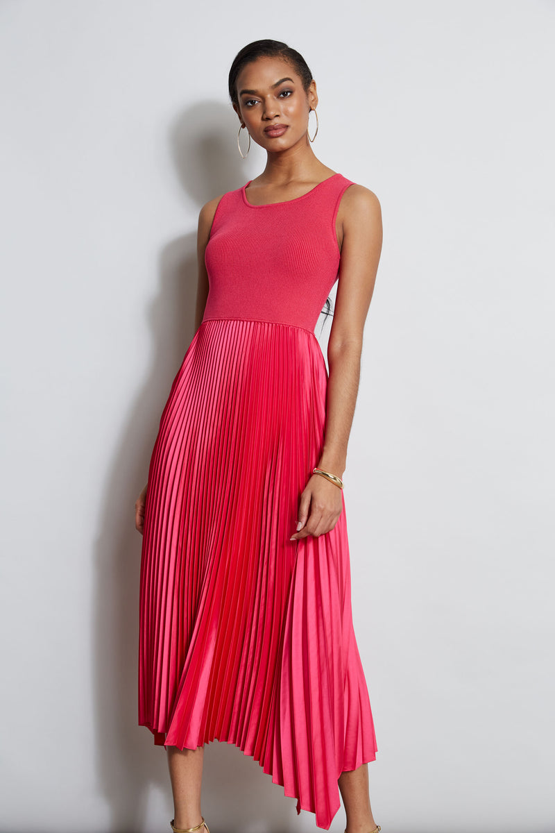 Pleated Midi Dress