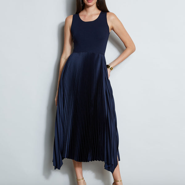 Pleated Midi Dress