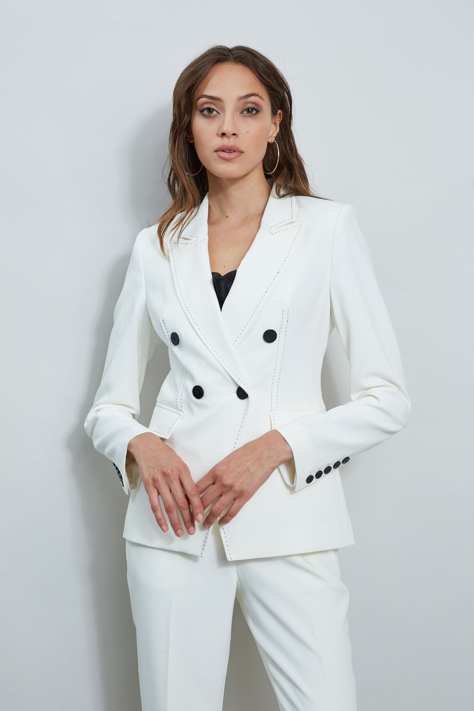 Elie Tahari 2024 Aliza peplum zip up jacket raincoat white women’s medium coat