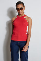 Halter Button Rib Tank