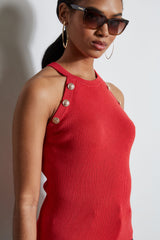 Halter Button Rib Tank